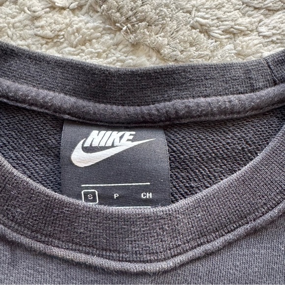 Nike JUST DO IT large logo black pullover crewneck sweatshirt men’s small - Picture 4 of 8